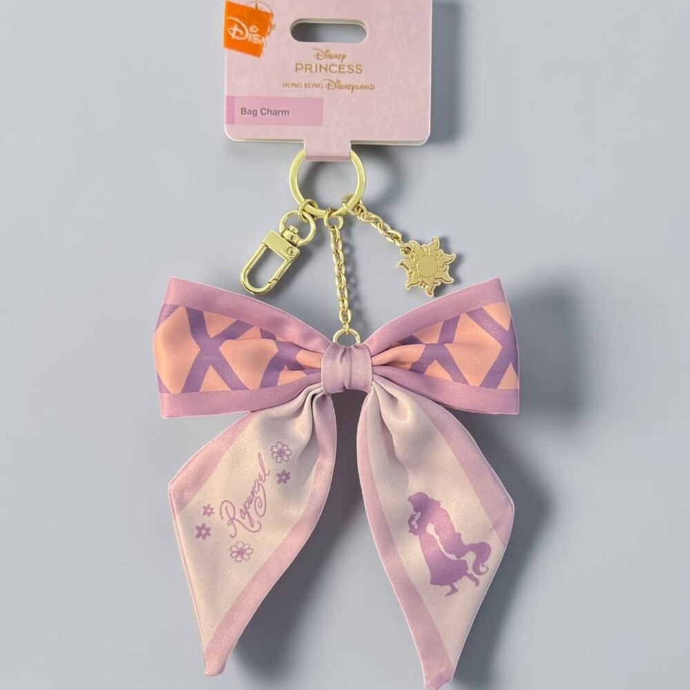 Disney Store Hong Kong Rapunzel Ribbon Keychain Tangled NWT Princess Keychain